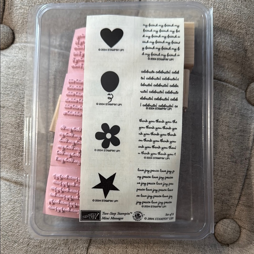 Stampin' Up! Two step Stampin Mini Messages Rubber Stamp Set (used)